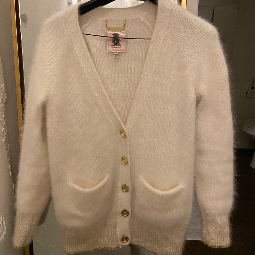 Juicy Couture Real Angora Wool Rabbit Fur Cardigan